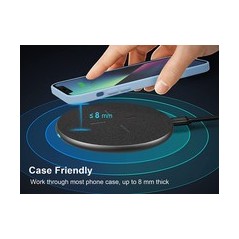 "Conceptronic GORGON 15W Wireless Charging Pad - Fast, Efficient & Sleek Design for All Your Devices"